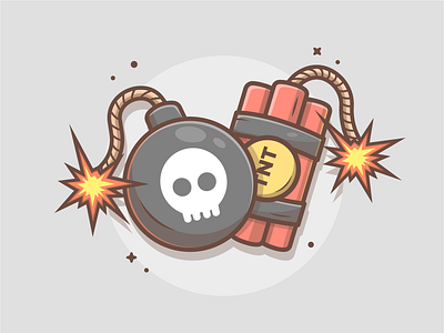 Boommm!!! 🤣😱💥💣 bomb cute dribbble explode fire flat icon illustration logo shots tnt vector