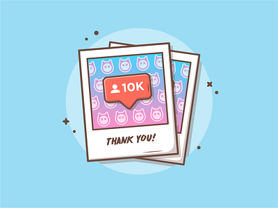 10K!! 😁📸 camera dribbble flat icon illustration image logo photo picture polaroid vector vintage