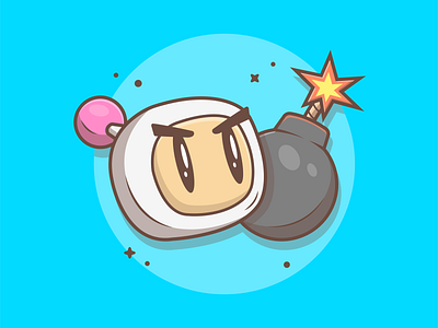 Bomberman! 😁💣 bomb bomberman character cute dribbble flat game icon illustration logo nintendo shots