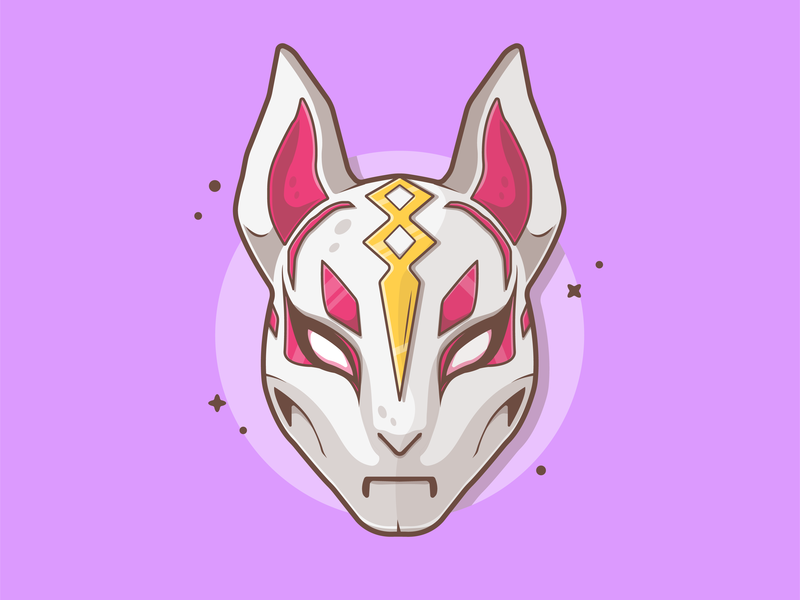 drift mask fornite game cute vector mask drift fox fortnite logo icon flat - fortnite drift mask png