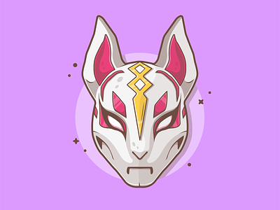 Drift mask fornite! 🦊👺 cute dribbble drift flat fortnite fox game icon illustration logo mask vector