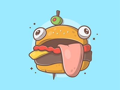 Durr Burger! Fornite skin ✌🍔😋 burger cartoon cute design dribbble flat fornite game gamer hungry icon illustration logo
