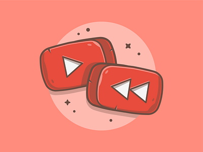 YouTube Rewind 😁🤓 2018 dribbble flat icon illustration logo media play red rewind video youtube