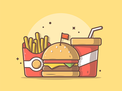 Kid Meals!! 👦 👩🍔 🍟🥤 burger dribbble flat french french fries icon illustration ketchup kid logo meals soda