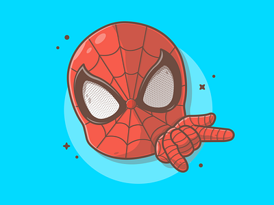 Spidey!!! 😁🕷🕸 cartoon cute design dribbble flat icon illustration logo marvel spider spiderman web