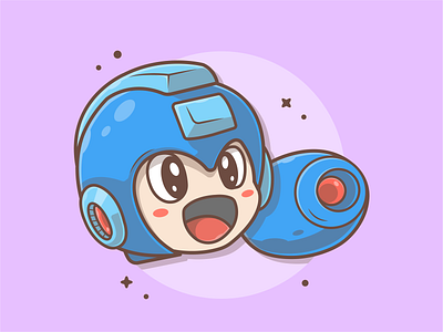 Megaman!! 😁🤓🎮 childhood cute dribbble flat game gameboy icon illustration logo megaman nintendo playstation
