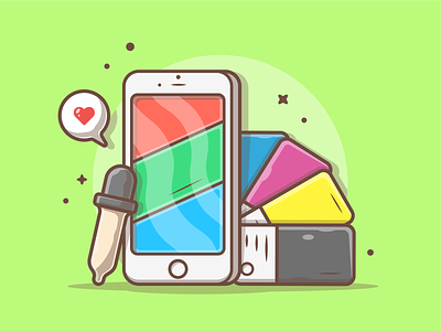 Colors 🤔👌 cmyk color cute dribbble flat icon illustration logo love pantone phone rgb