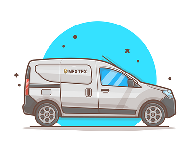 llustrations 🚐📦📱 box car cute dribbble flat icon illustration lineart logo minimal phone vector