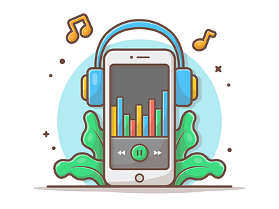 Music player 😺🎼🎹🎶 cute dribbble headphone headphones icon illustration logo minimal mobile muisc player tune