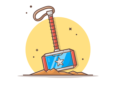 Mjolnir X Capt!! 😁😁 america avangers captain cute flat icon illustration lineart logo minimal mjolnir thor