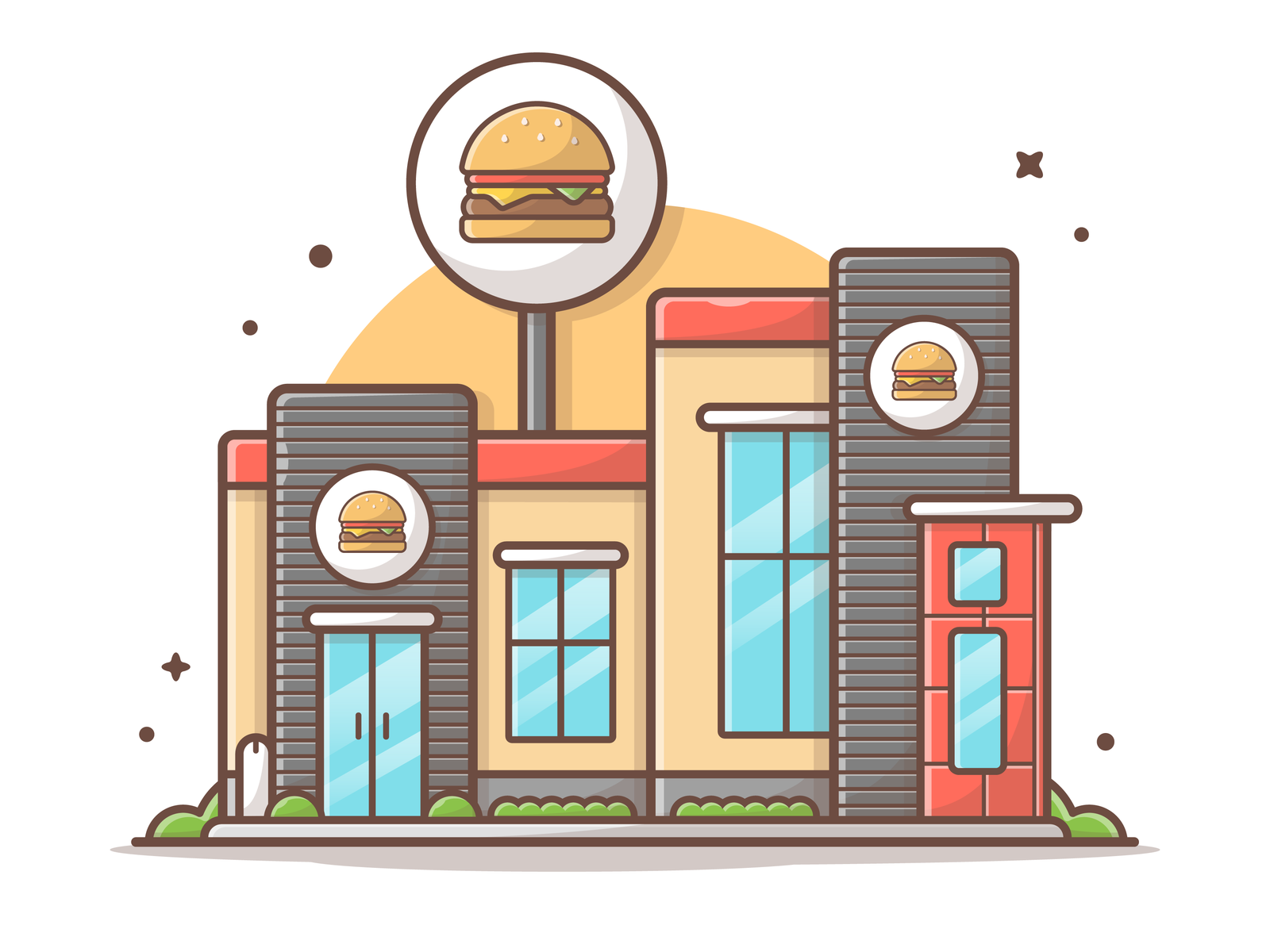small burger shop design