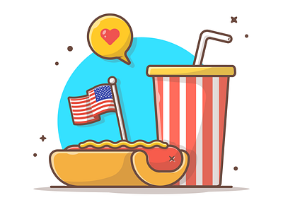 Happy Independence for our American friends 🌭🤘 4th celebration dog fast food hot icon illustration independence independenceday july logo