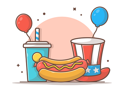 Happy Independence for our American friends 🌭🤘 4th celebration dog fast food hot icon illustration independence independenceday july logo