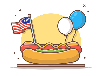 Happy Independence for our American friends 🌭🤘 4th celebration dog fast food hot icon illustration independence independenceday july logo