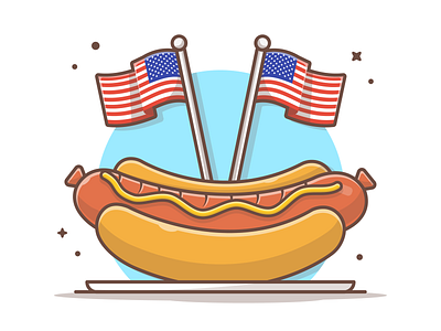 Happy Independence for our American friends 🌭🤘 4th celebration dog fast food hot icon illustration independence independenceday july logo