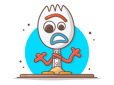 Forky from Toy Story 4 😁🍴 cartoon cute disney forky icon illustration lineart logo movie pixar story toy
