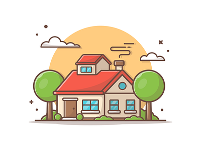 Home sweet home 🏠 cute flat home house house illustration house logo icon minimal sunrise sunset sweet vector