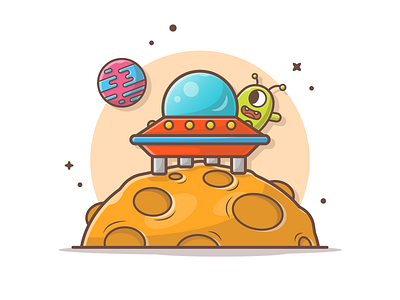 Alien invasion! 👽🌌🚀 alien astronaut attack character cute icon illustration invasion logo planet rocket space