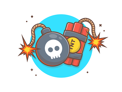 Bomb!!!! 💣💥 bomb bomber cute explode fire firework icon illustration logo pirate skull tnt