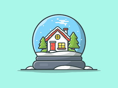 Winter is coming!!!! 🥶🤩☃️ ball crystal flake globe holiday house icon illustration logo season snow winter