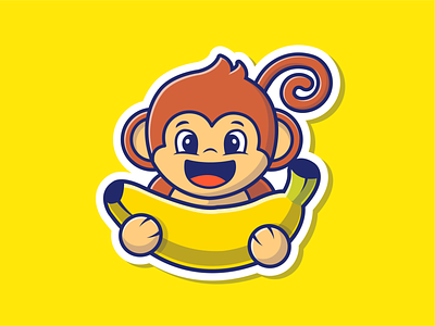 monkey cartoon banana