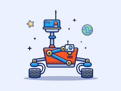 Mars Rover 🤖✨ cute icon illustration logo mars planet planets robot rover science space vector