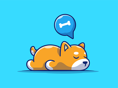 Just everyone mood after weekend be like...🐶😴😴 bone cute dog icon illustration lazy logo mascot mood shiba inu sleep vector