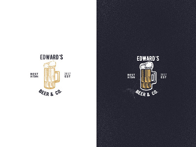 Edward's Beer board design engraving grunge logo print retro scratch scratchboard woodcut