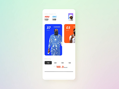 NBA statistics UI after effects animation app design ui 动效 设计