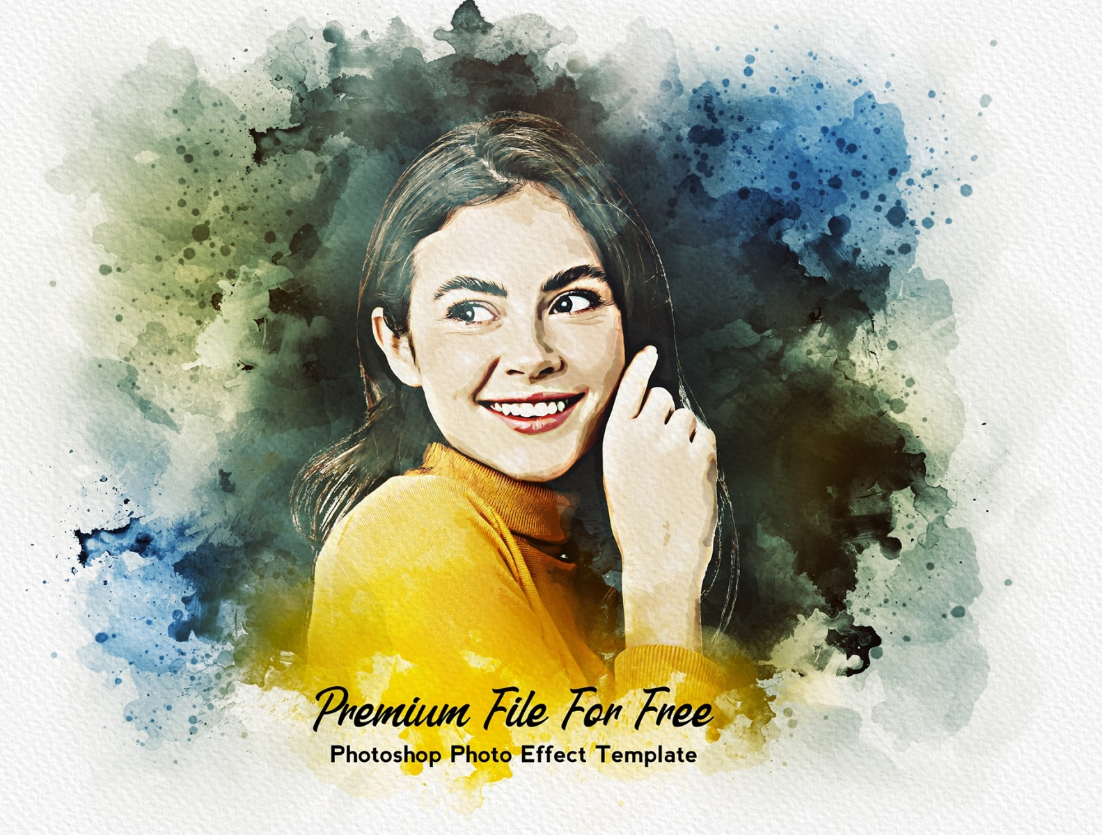 Editable Free Watercolor portrait Photo Effect by MRI KHOKON