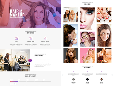 On Demand Beauty Salon beauty landing makeup page salon ui ux website