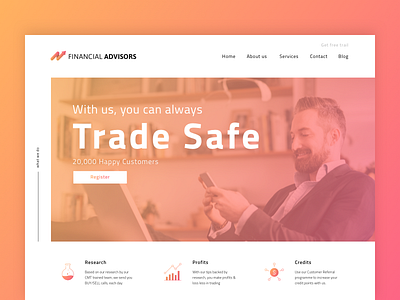 Financial Advisor - Landing Page financial icons landing page landingpage layout stock website