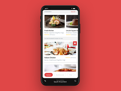 iPhone 8 - Food App Mockup foodapp foodie ios iphone iphone8 minimal mockup new