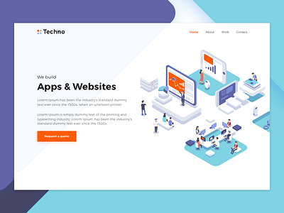 Development Company development illustration landing page latest modern simple trending ui web