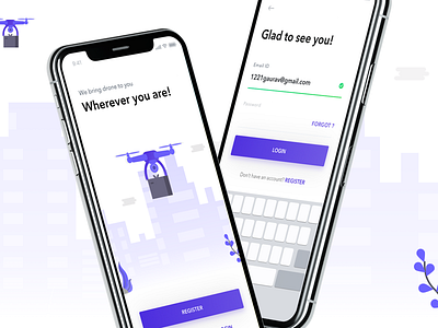 Drone Delivery 📦 daily ui delivery design drone ios iphone x login ondemand ui