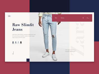 Fashion Lookbook clean concept e commerce fashion interface jeans landing page shop ui ux web