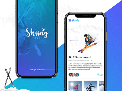 Skiiing Club app app concept daily ui home latest layout ski splash sports trending ui ux winter