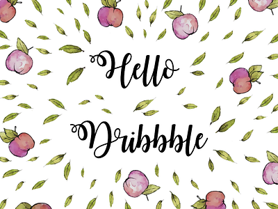 Hello Dribbble apples debute dribbble fruit hello nature
