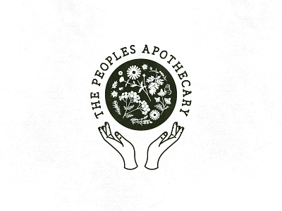 THE PEOPLES APOTHECARY apothecary branding flowers hands herbs icon illustration logo mark wildflowers