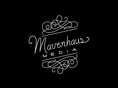 MAVENHAUS branding flourish hand lettering lettering logo mark maven media