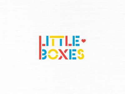 LITTLE BOXES boxes branding hand lettering heart lettering logo mark