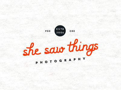 SHE SAW THINGS PHOTOGRAPHY branding hand lettering lettering logo photography