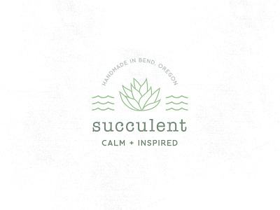 SUCCULENT CALM + INSPIRED branding icon illustration logo succulent waves
