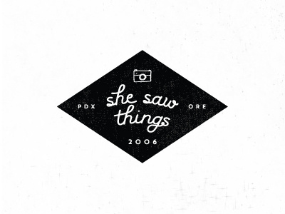 SHE SAW THINGS PHOTOGRAPHY branding camera hand lettering lettering logo photography