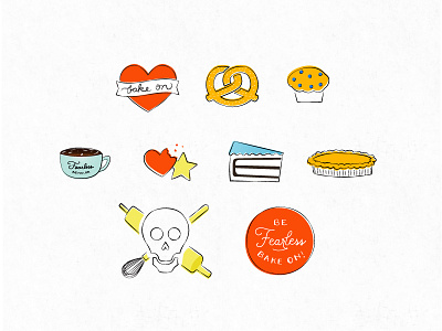 FEARLESS ICONS baking cake coffee fearless icon illustration pastries