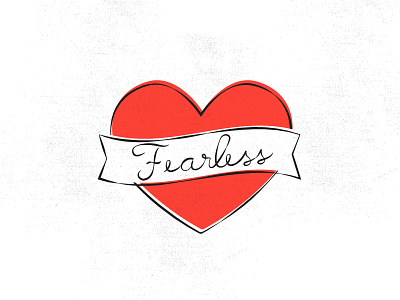 FEARLESS branding fearless hand lettering heart tattoo icon illustration lettering logo