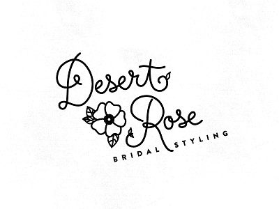 DESERT ROSE BRIDAL STYLING branding bridal desert rose hand lettering icon lettering logo