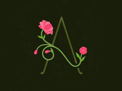 LETTER A branding flowers hand lettering icon letter a lettering ligature monogram