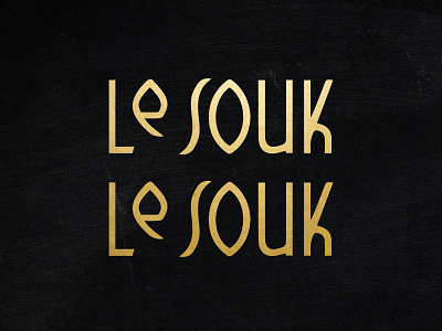 LE SOUK LE SOUK branding gold foil icon le souk lettering logo market