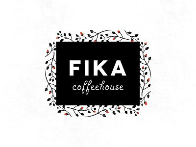 FIKA branding coffee fika flowers icon lettering logo